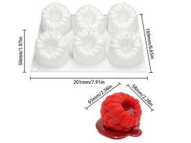 Molde silicona reposteria 6 frambuesas gigantes 